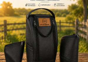 BOLSO MUCHILA MATERO DE ECOCUERO CON YERBERO Y AZUCARERO